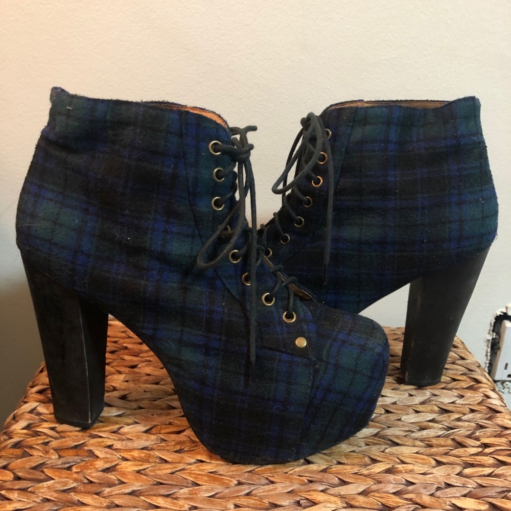 Jeffrey Campbell plaid platforms